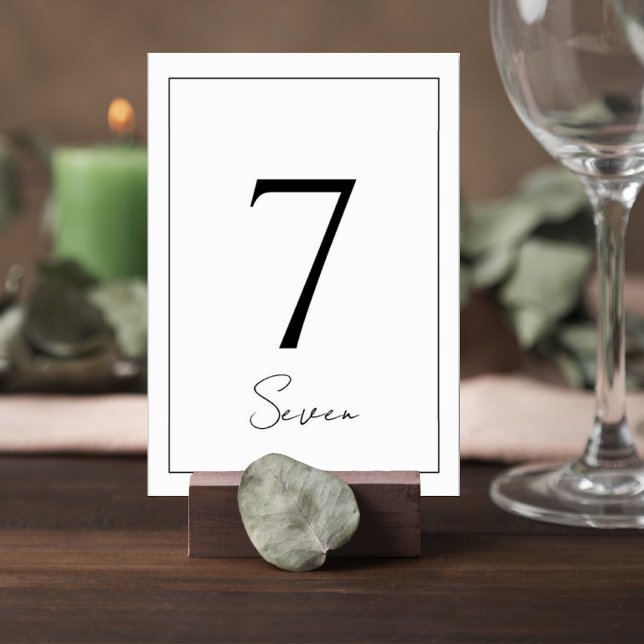Numéro De Table Elegant Minimalist Wedding Table Number Card (Créateur téléchargé)
