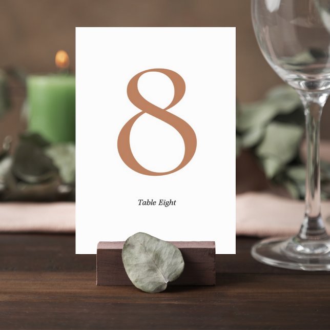 Numéro De Table Elegant Minimalist Wedding Table Number Card (Créateur téléchargé)