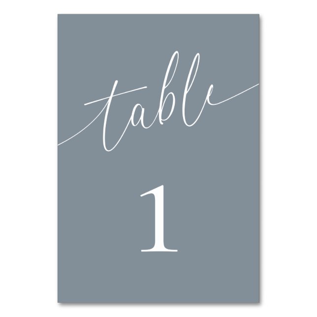 Numéro De Table Elégant minimaliste gris bleu foncé (Par défaut)