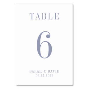 Numéro De Table Élégant minimaliste Mariage bleu poudre