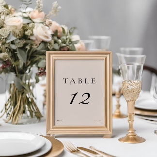 Numéro De Table Élégant minimaliste moderne Script Dusty rose Mari