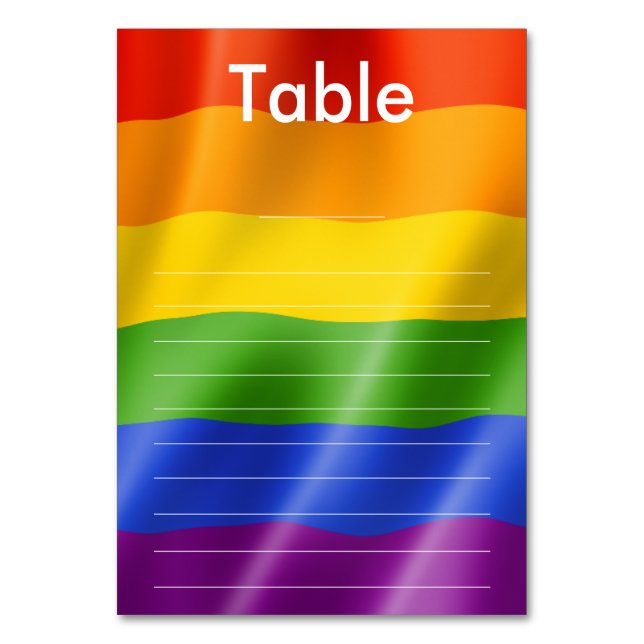 Numéro De Table Elegant Modern Gay Men Wedding Rainbow Guest List (Par défaut)
