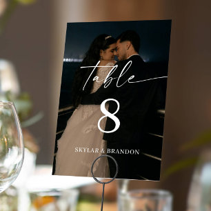Numéro De Table Élégant Moderne Écriture Moderne Photo Mariage