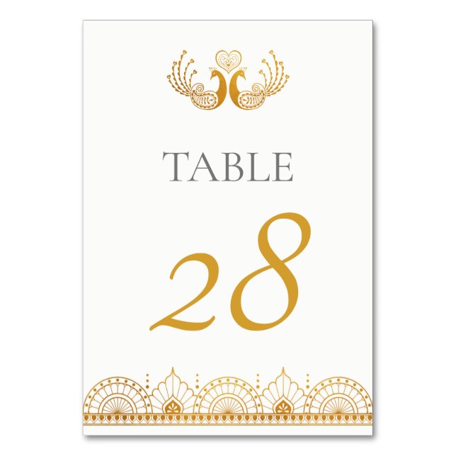 Numéro De Table Élégant Motif d'or Mariage indien (Par défaut)