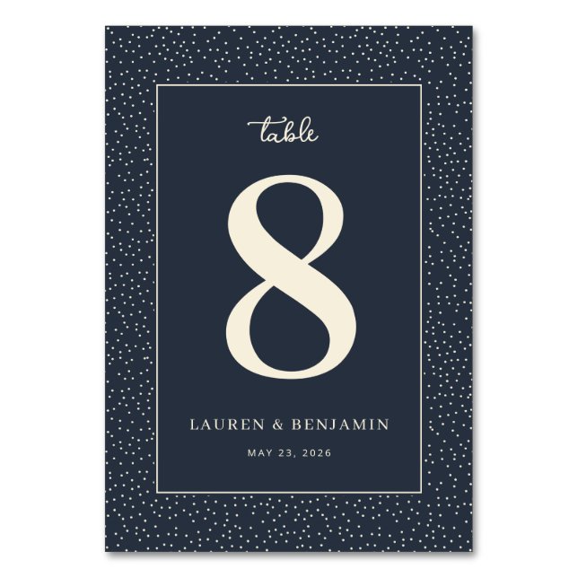 Numéro De Table Elegant Navy Dotted Number (Par défaut)