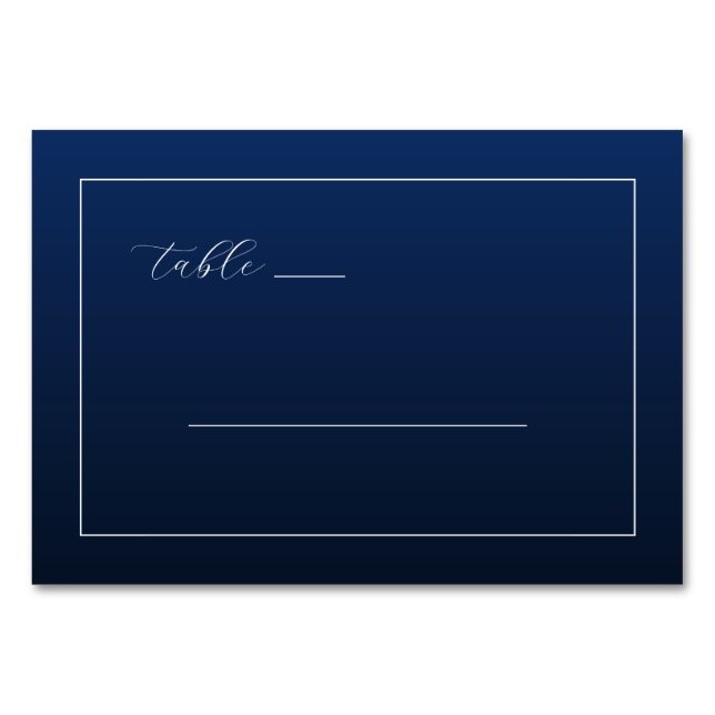 Numéro De Table Elegant Navy Minimalist Table Card (Devant)
