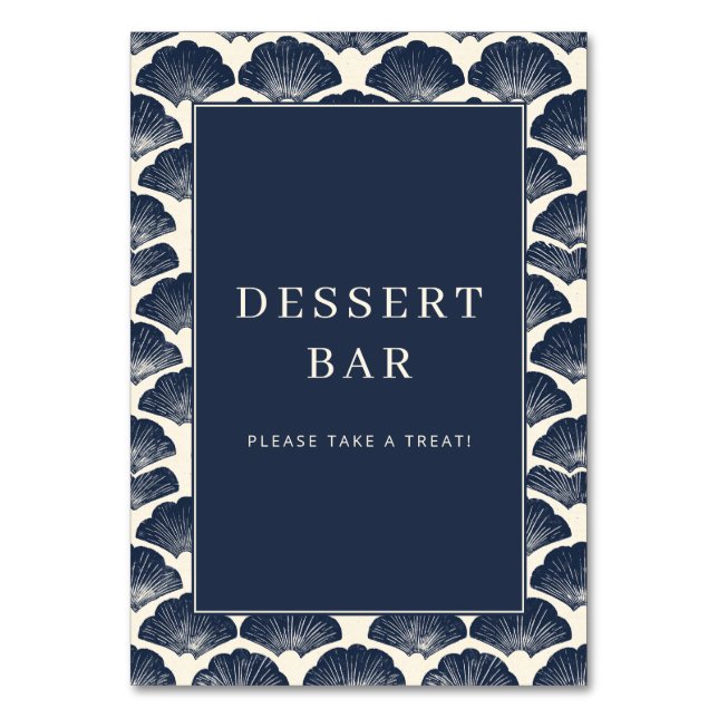 Numéro De Table Elegant Navy Shell Motive Border (Par défaut)