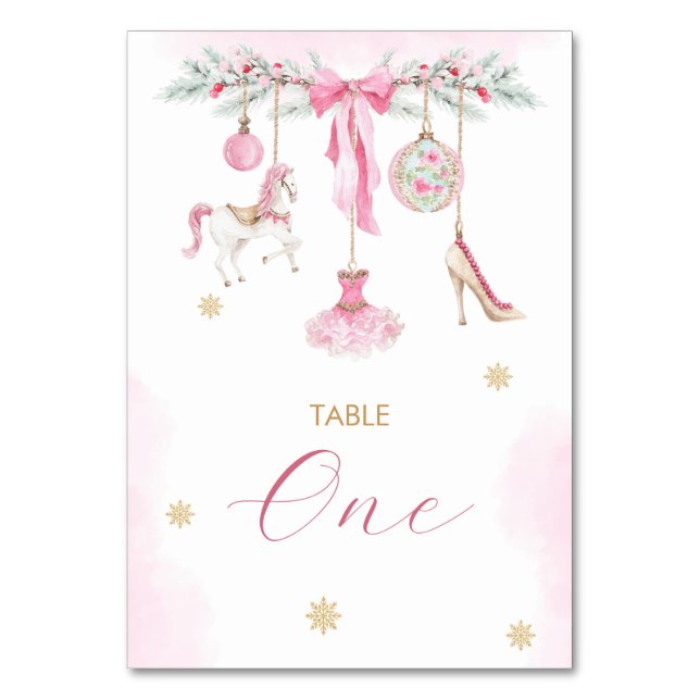 Numéro De Table Élégant Noël à l'aquarelle Casse-noisette ballet (Par défaut)