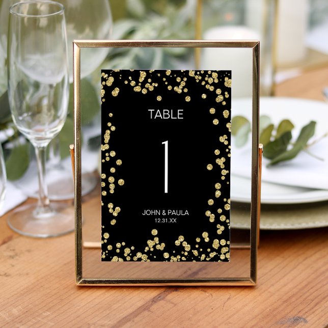 Numéro De Table Élégant noir et blanc (Créateur téléchargé)