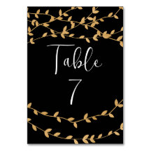 Elégant noir et blanc avec Feuille or Mariage