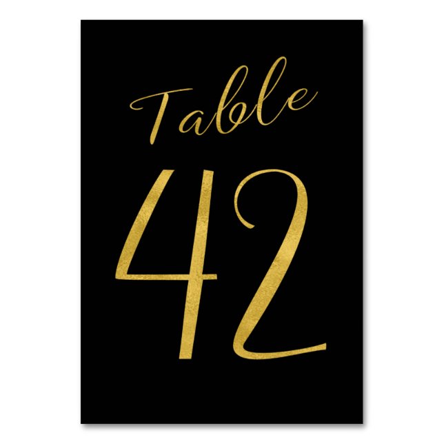 Numéro de table élégant noir paillettes or mariage (Par défaut)