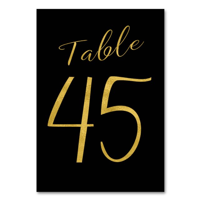 Numéro de table élégant noir paillettes or mariage (Par défaut)
