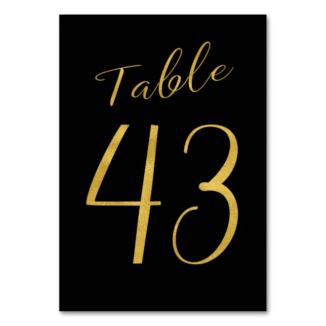 Numéro de table élégant noir paillettes or mariage (Par défaut)