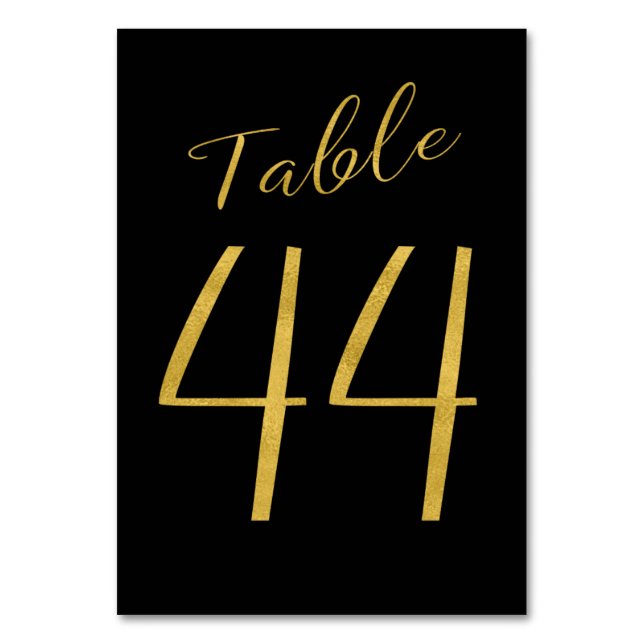 Numéro de table élégant noir paillettes or mariage (Par défaut)