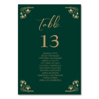 Numéro De Table Elégant or Art Déco mariage Table assise