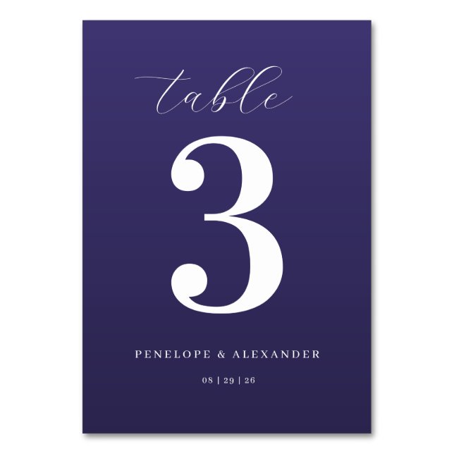 Numéro De Table Élégant Panneau de Table Numéroté Violet (Par défaut)