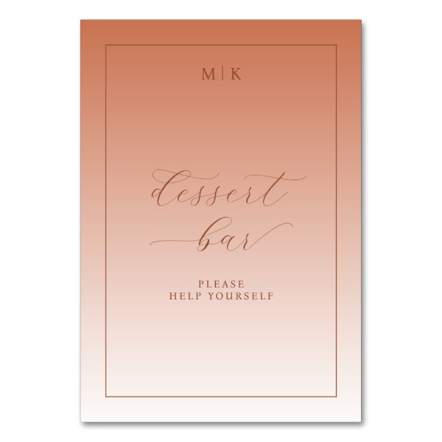 Numéro De Table Elegant Peach Dessert Bar Sign (Par défaut)