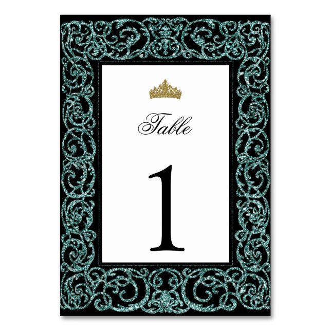 Numéro de table élégant pour Quinceanera avec moti (Par défaut)