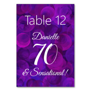 Numéro De Table Elegant Purple 70 et fête d'anniversaire sensation