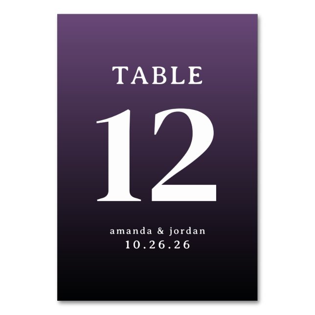 Numéro De Table Elegant Purple Table Number (Par défaut)