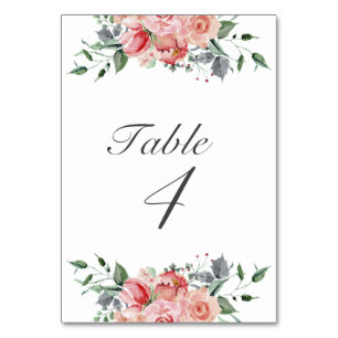 Numéro De Table Élégant Quinceañera rose floral