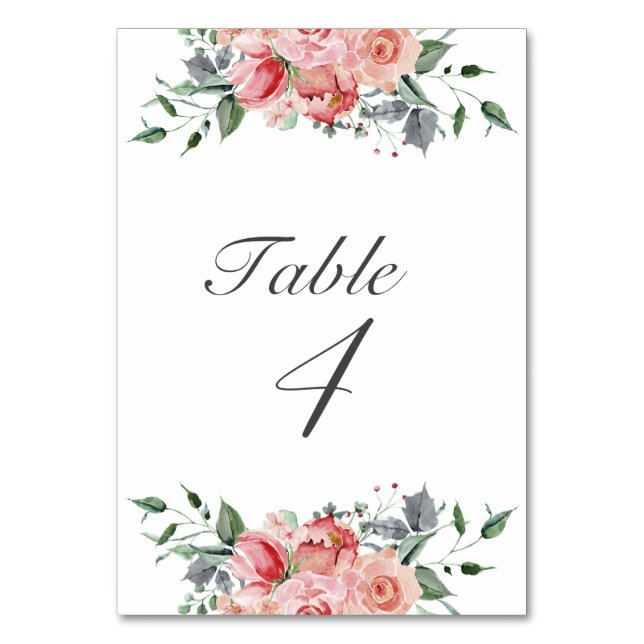 Numéro De Table Élégant Quinceañera rose floral (Par défaut)