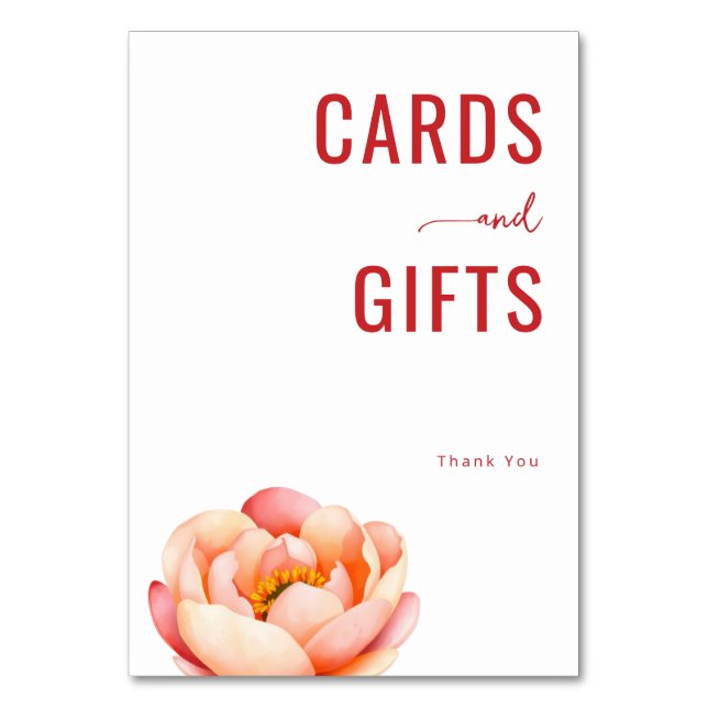 Numéro De Table Elegant Red Botanical Floral (Par défaut)