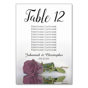 Numéro De Table Élégant Rose Dusty Mauve  Mariage de tableau de si