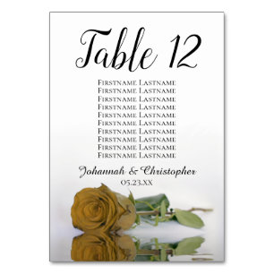 Numéro De Table Élégant Rose en or  de siège Mariage de graphique
