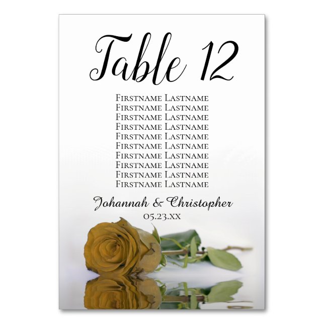 Numéro De Table Élégant Rose en or  de siège Mariage de graphique (Par défaut)