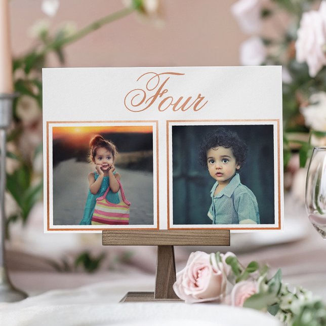 Numéro De Table Élégant Rose Gold de l'âge de la mariée Numéro de  (Créateur téléchargé)