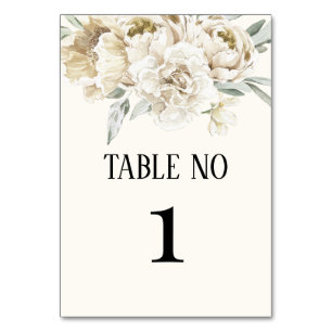 Numéro De Table Élégant rose or blanc calligraphie Mariage floral