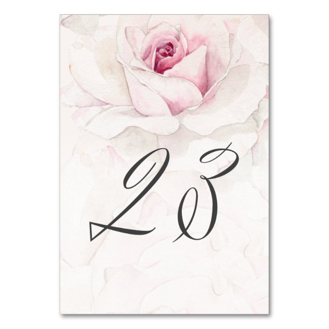 Numéro De Table Elégant rose rose rose aquarelle Floral No 23 Mari (Par défaut)