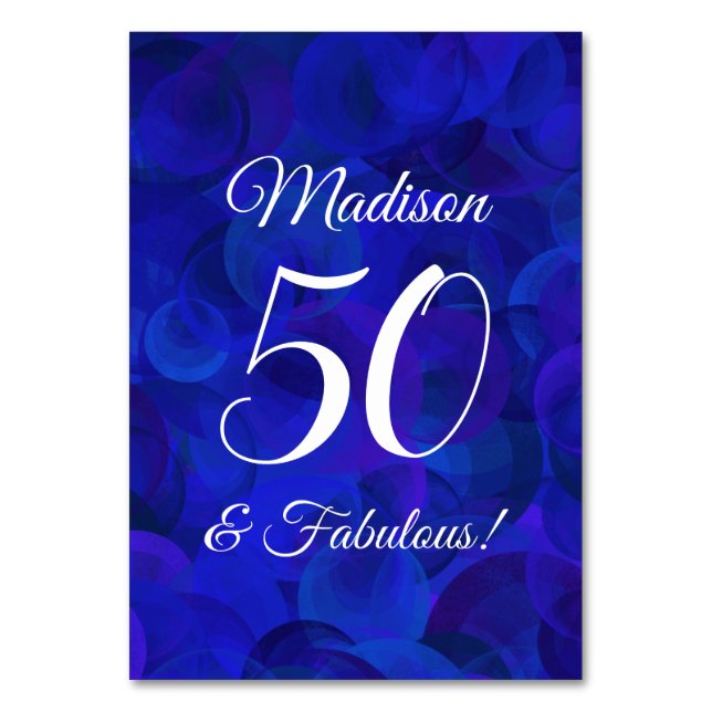 Numéro De Table Elégant Royal Blue 50 et fabuleuse fête d'annivers (Par défaut)