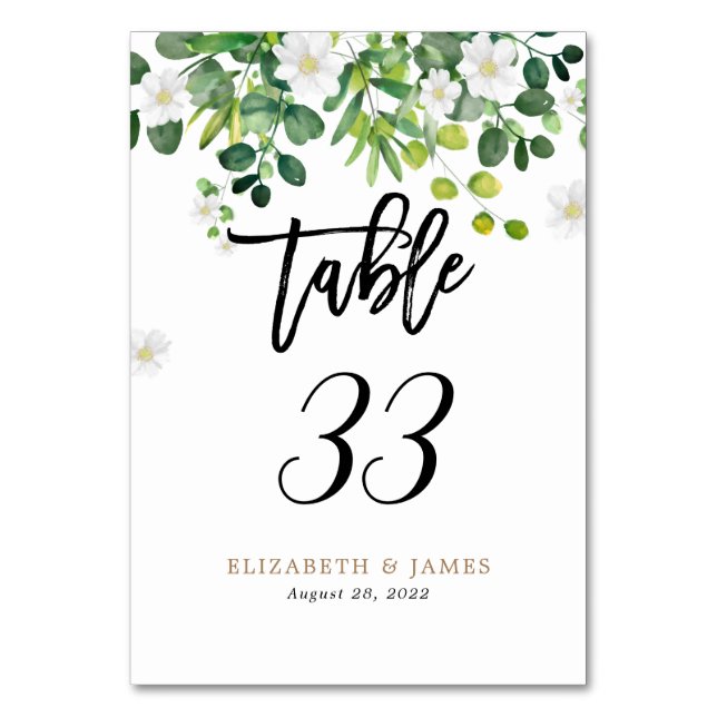 Numéro De Table Elégant Rustique Botanique Jardin Floral Mariage (Par défaut)
