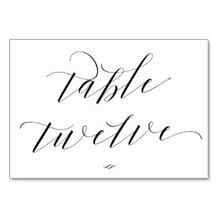 Numéro De Table Élégant Script Calligraphie Table Douze Réception