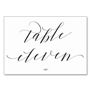 Numéro De Table Élégant Script Calligraphie Table Onze Réception