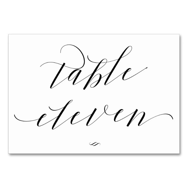 Numéro De Table Élégant Script Calligraphie Table Onze Réception (Devant)
