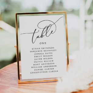 Numéro De Table Élégant script de calligraphie Mariage rustique