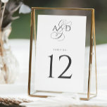 Numéro De Table Élégant script initial Monogramme Mariage classiqu<br><div class="desc">Initiales élégantes Monogram Classic Mariage numéro de table dispose d'une belle typographie classique associée à une élégante esperluette de script.</div>