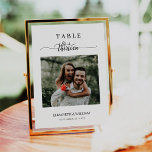 Numéro De Table Élégant Script Photo Mariage Numéro de tableau Tre<br><div class="desc">Design moderne et élégant imprimé Élégance Script Mariage photo moderne Numéro de tableau Treize qui peuvent être customisés avec votre texte et ajouter chaque carte numéro de tableau à votre panier, un par un. Cliquez sur le bouton "Customiser" et utilisez notre outil de conception pour modifier ce modèle. Découvrez le...</div>