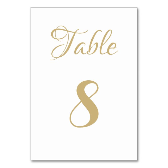 Numéro De Table Élégant script texte personnalisé Mariage Numéro d (Par défaut)