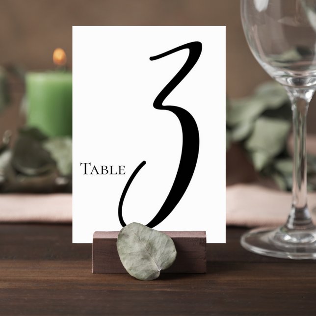 Numéro De Table Elegant Script Wedding Table Number Card (Créateur téléchargé)