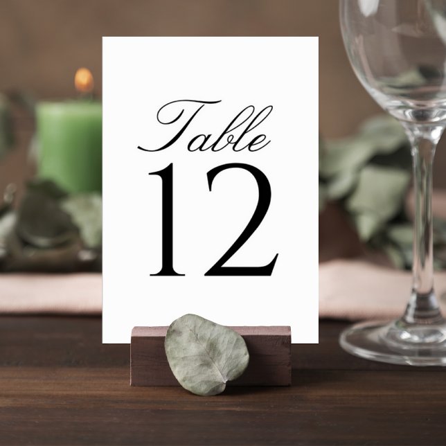 Numéro De Table Elegant Script Wedding Table Number Card (Créateur téléchargé)
