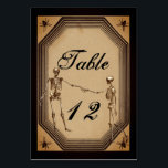 Numéro De Table Elégant sketons rustiques gothiques déco Numéros d<br><div class="desc">Idéal pour les mariages à thème Halloween, ce design de carte numérique de table de réception de mariage présente un aspect vintage, en papier vieilli, avec un cadre octogonal de style déco et des araignées dans les coins avec deux squelettes tenant à la main dans un look qui est rustique...</div>
