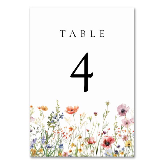 Numéro De Table Elegant Summer Floral Wedding Table Number (Par défaut)
