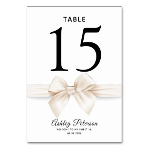 Numéro De Table Élégant Sweet 16 Damask