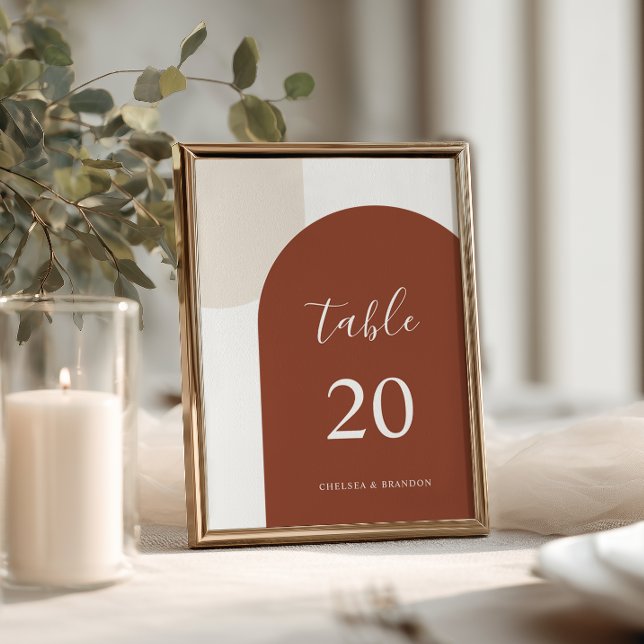 Numéro De Table Elegant Terracotta Boho Arch Wedding Table Number (Créateur téléchargé)
