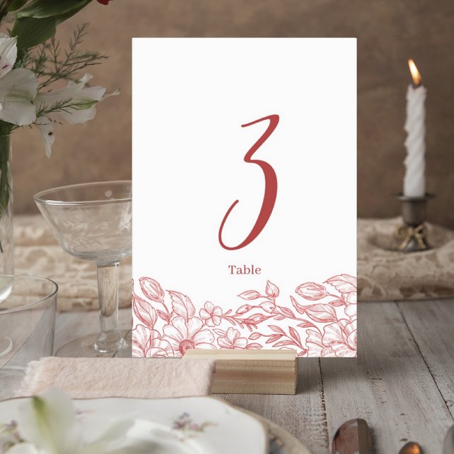 Numéro De Table Elegant Terracotta Floral Wedding Table Number (Créateur téléchargé)