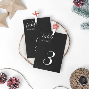 Numéro De Table Elégant thème Mariage noir et blanc